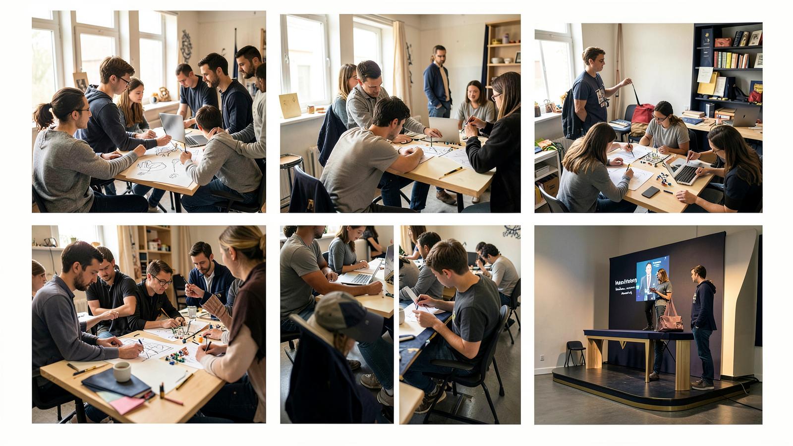 Las cinco fases del día: contexto, idea, construcción, mentoría y pitch
