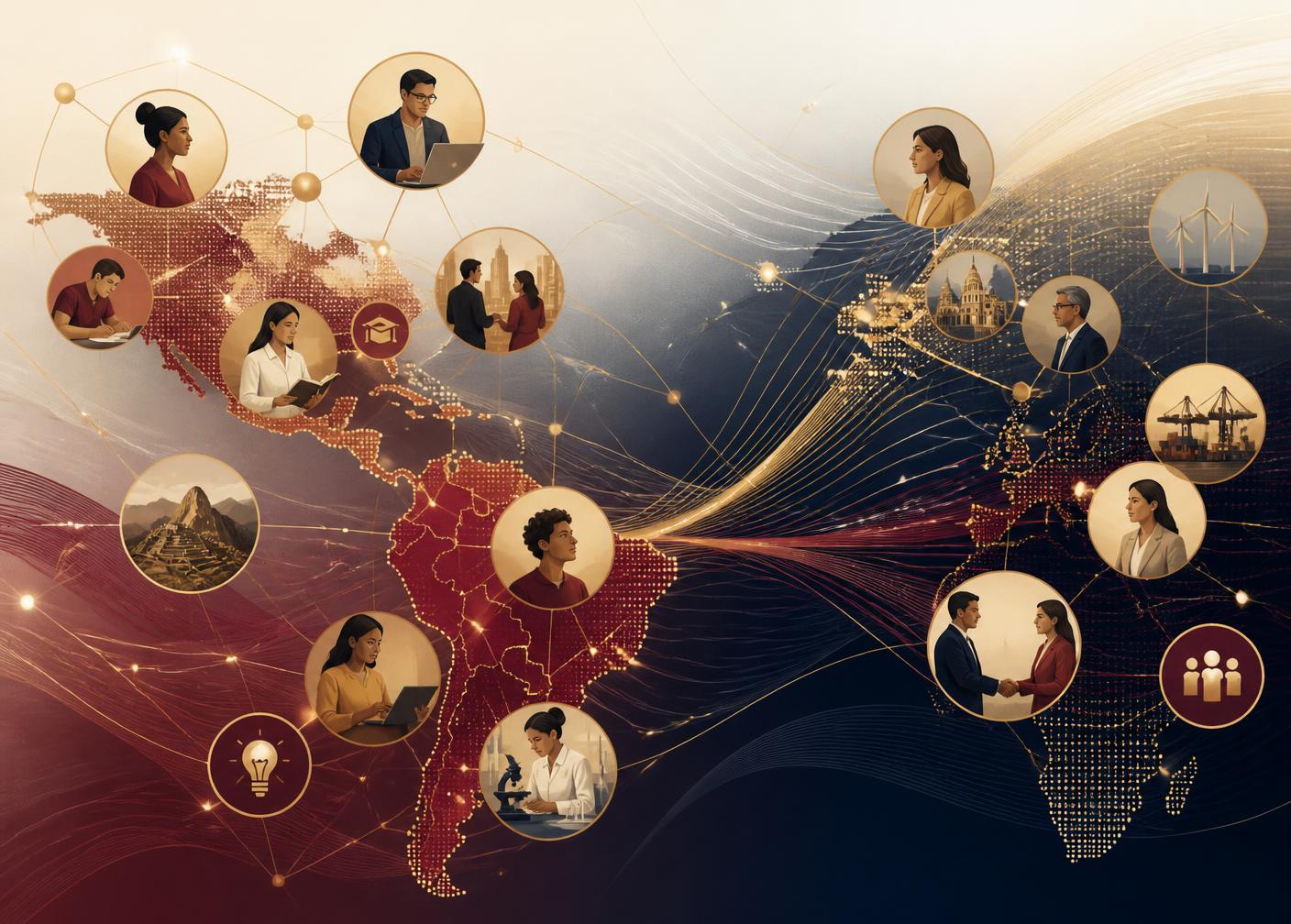 Iberoamérica representada como una red conectada de talento y oportunidades